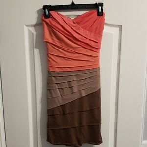Jodi Kristopher Colorblock Strapless Dress